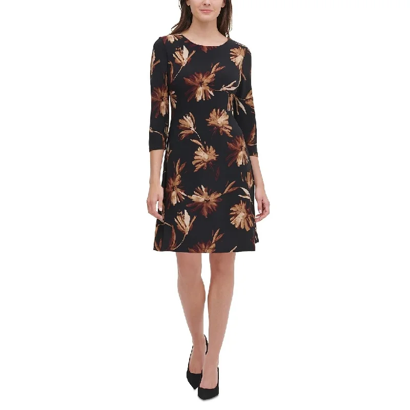 Tommy Hilfiger Women's Miranda Floral Dress Charcoal Size 10 Cozy Women's Winter
