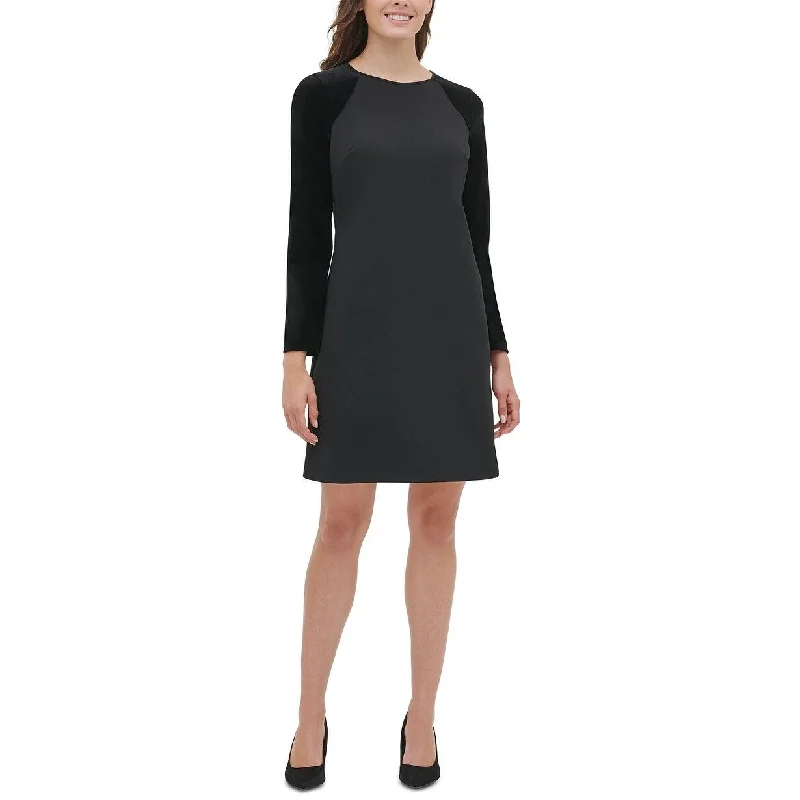 Tommy Hilfiger Women's Velvet Sleeve A Line Dress Black Size 2 Practical Women's Quick - dry Tommy Hilfiger Women's Velvet Sleeve A Line Dress Black Size 2 Practical Women's Quick - dry