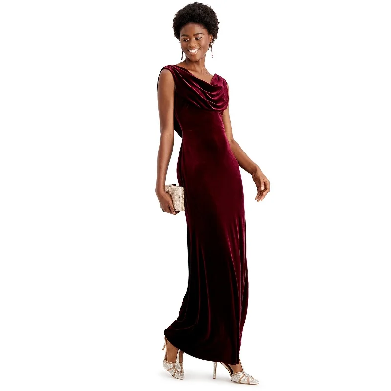 Vince Camuto Women's Velvet Cowlneck Gown Red Size 6 Youthful Women's Pop