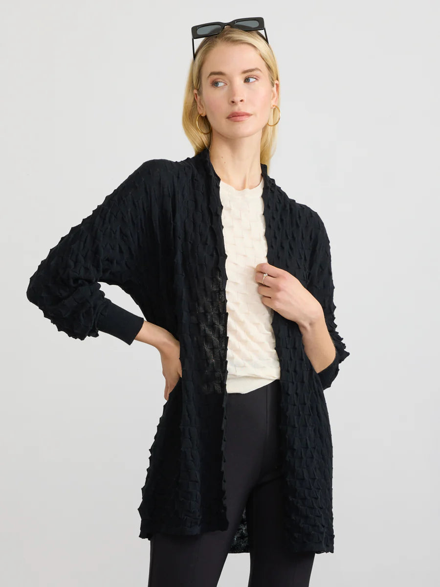 3D OPEN COAT Cardigan in Black purpose