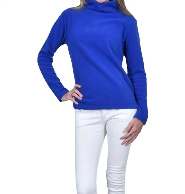 Acadia Fleece Top In Royal Monochromatic Office Style