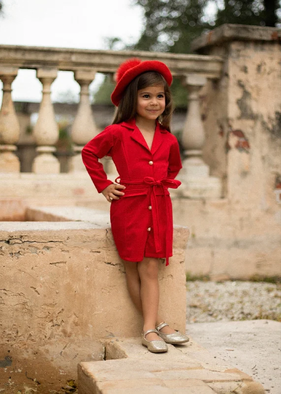 Bossy Diva Kids Blazer Red Refined Women's Hand - crafted