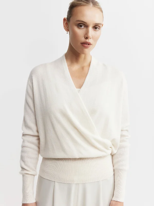 Cashmere Ballet Sweater - Cream Minimalist Women's Casual