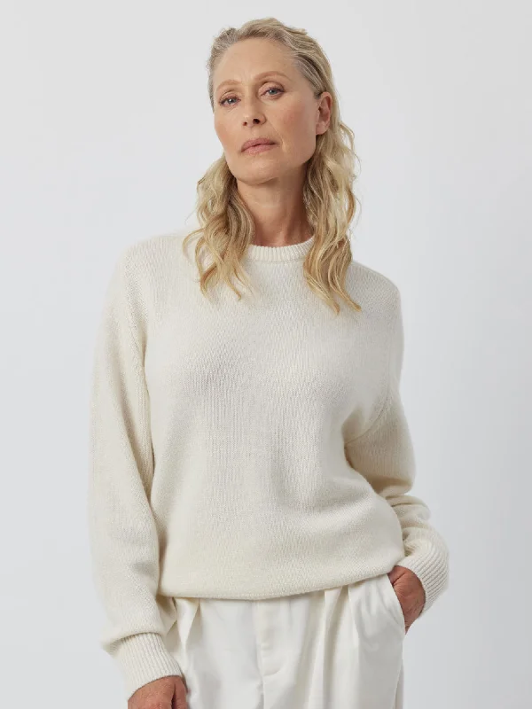 Cashmere Boyfriend Saddle Sweater - Cream Street