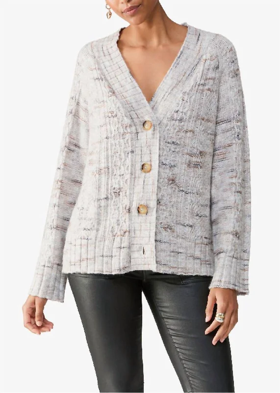 Cozy Mornings Cardigan In Light Mineral European