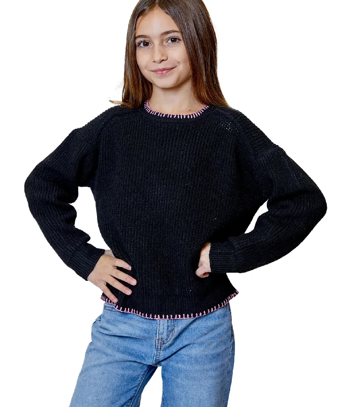 Design History Girls Black Sweater performance