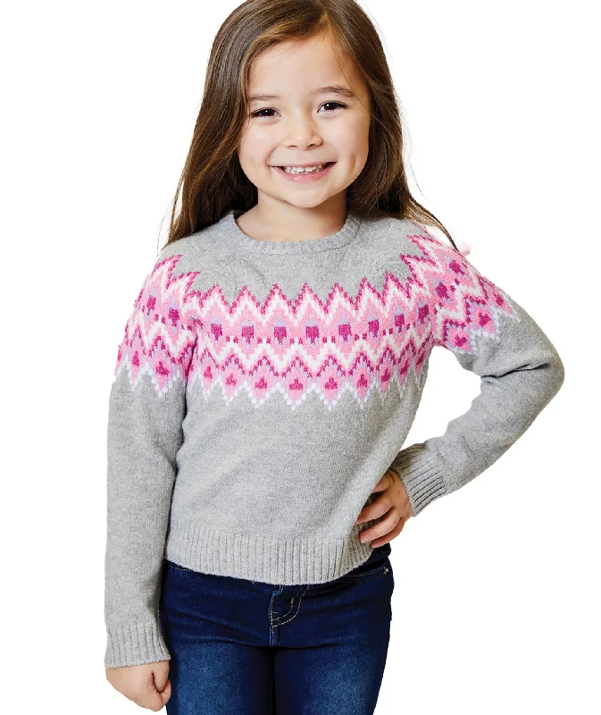 Design History Girls Little Heather Fair Isle Sweater Luxurious Women's High -  end