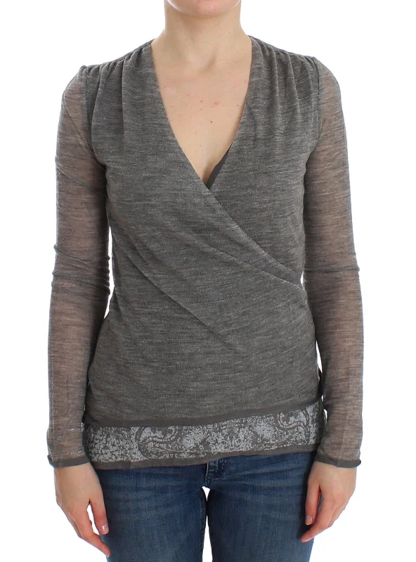 Ermanno Scervino  Wool Blend Stretch Long Sleeve Women's Sweater Earthy Women's Hemp - based
