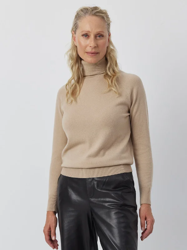 Essential Cashmere Roll Neck - Camel Minimalist Women's Casual