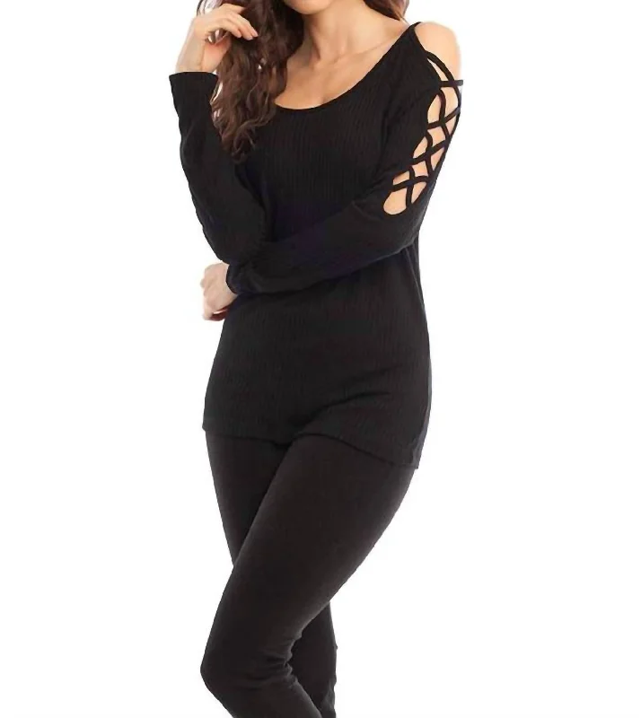 Eva Tie-Up Sleeves In Black performance