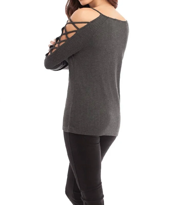 Eva Tie-Up Sleeves In Gray Confident Women's Power