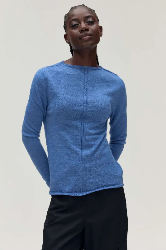 FALDON Lightweight Wool Crew in Iris Compression