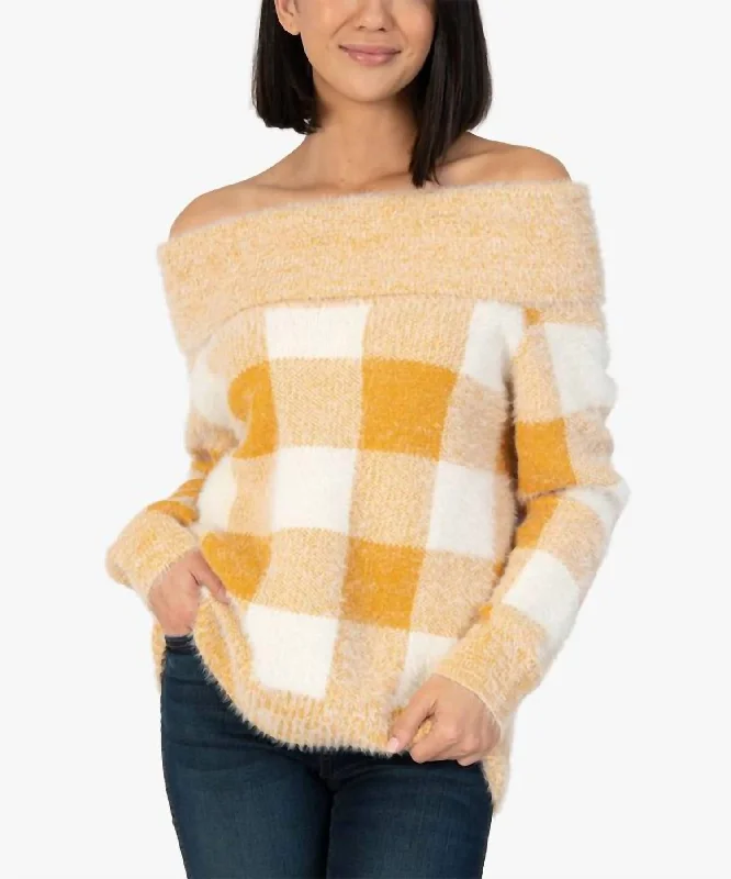 Haruka Sweater In Yellow Polished Women's Silk