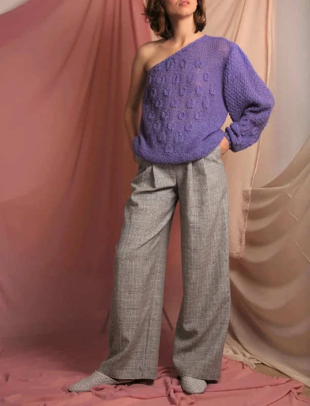 Iris One-Shoulder Sweater In Purple Elegant Women's 