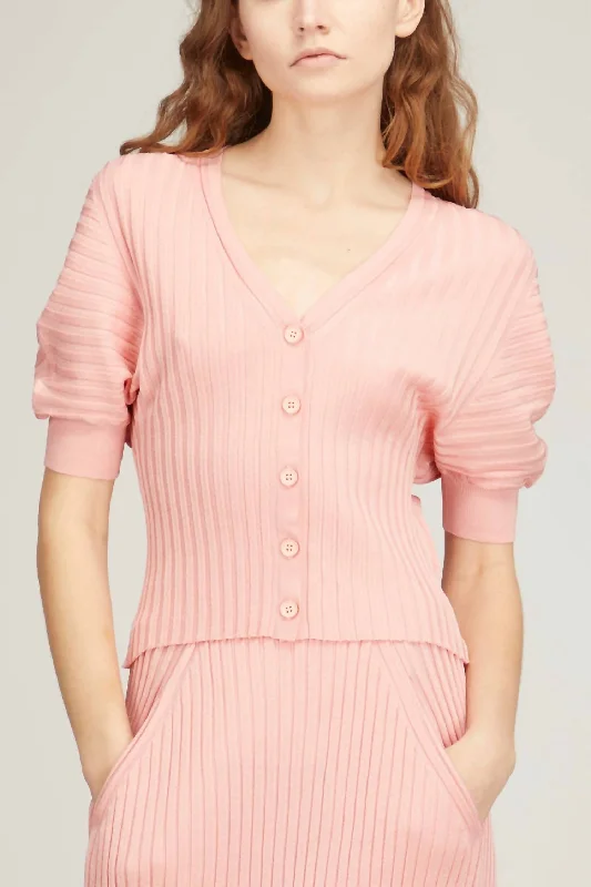 Knit Cardi In Peach Earthy Women's 