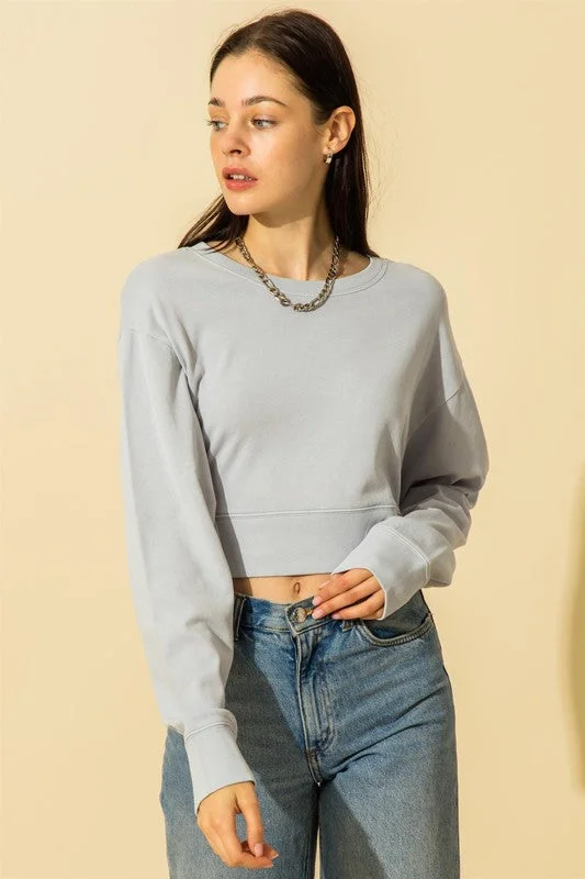 Long Lasting Crop Crew Neck Hip Women's Urban