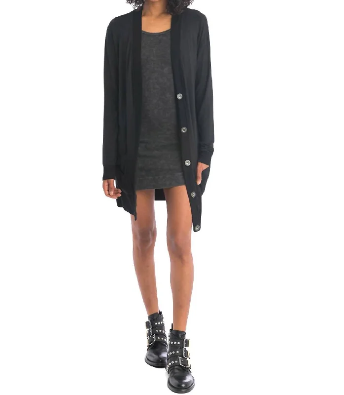 Long Luxe Cardigan In Black purpose