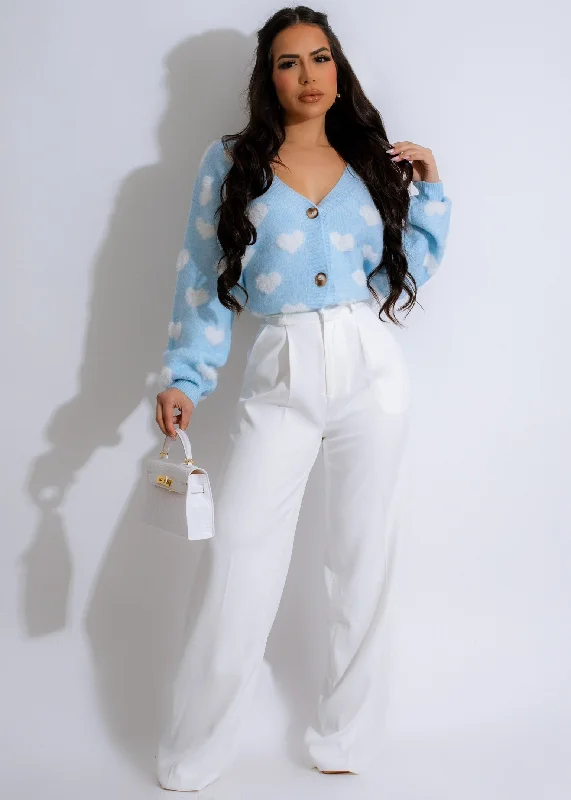 Love You More Fur Sweater Blue Monochromatic All - in - one
