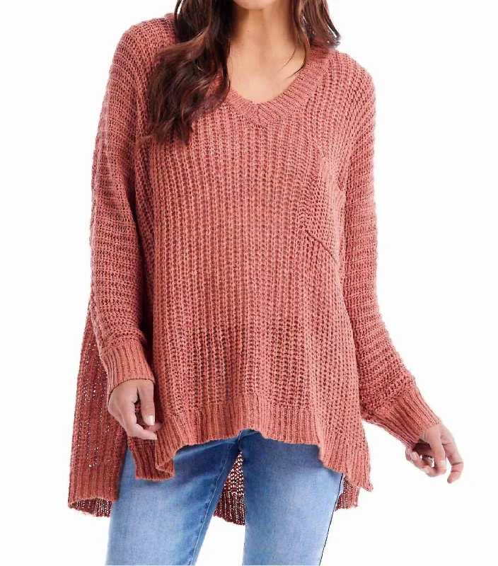 Oscar Vee Neck In Rust Casual Women's Japanese 
