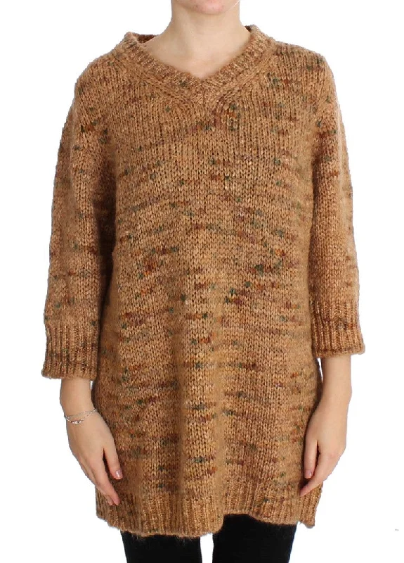 pink MEMORIES  Wool Blend Knitted Oversize Women's Sweater Sophisticated Women's Tailored