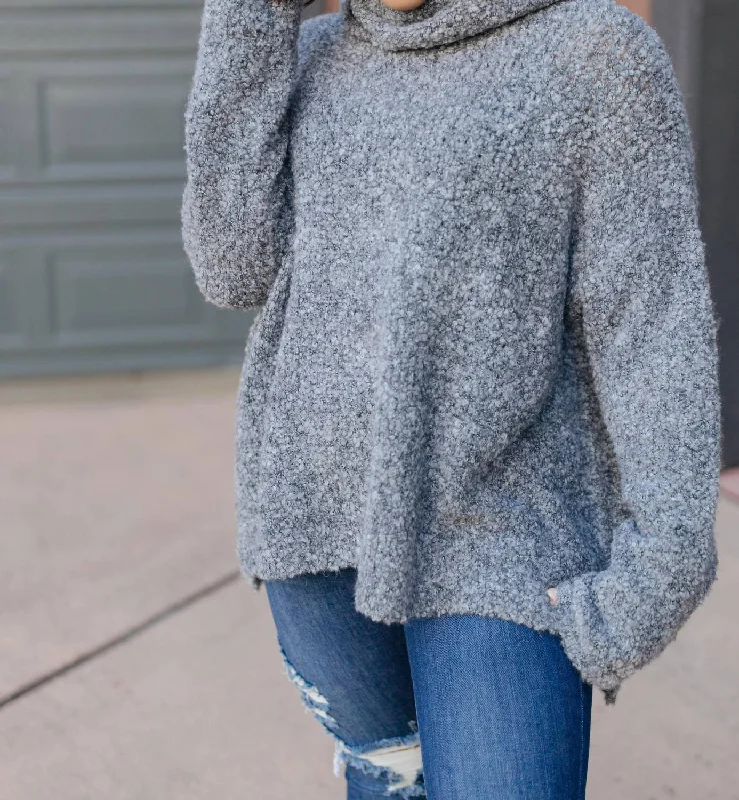 Popcorn And A Movie Sweater In Gray Casual Women's Loose - fitting