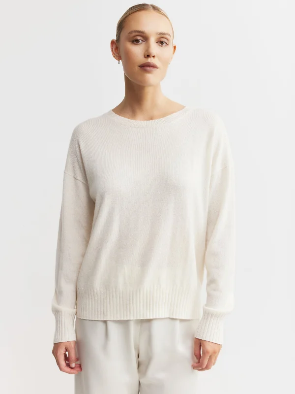 Essential Cashmere Relaxed Crewneck - Cream garde