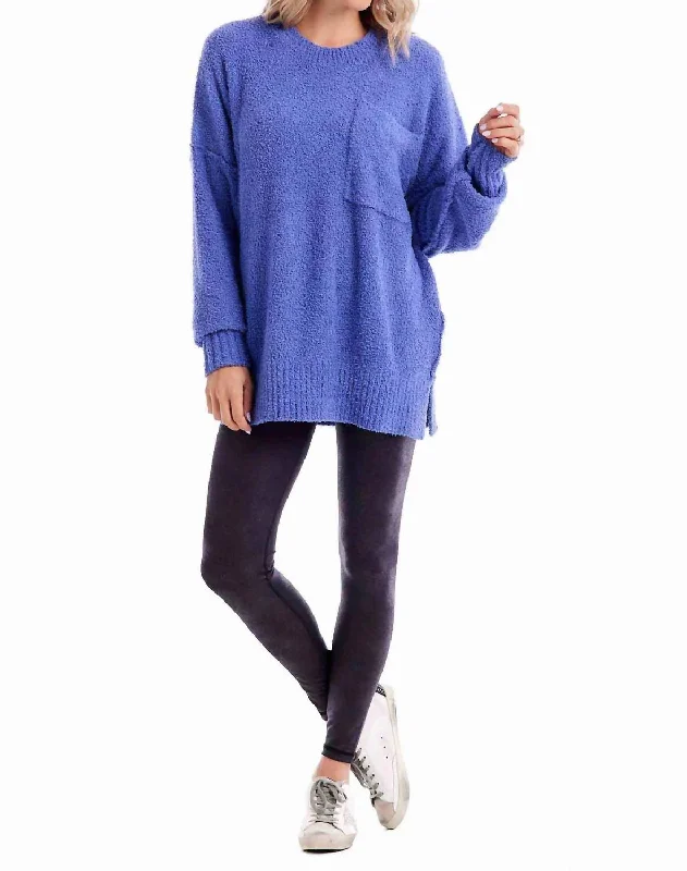 Rome Chenille Sweater In Blue Bold Women's Statement
