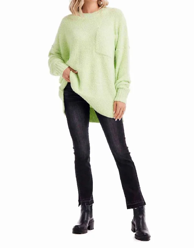 Rome Chenille Sweater In Lime garde