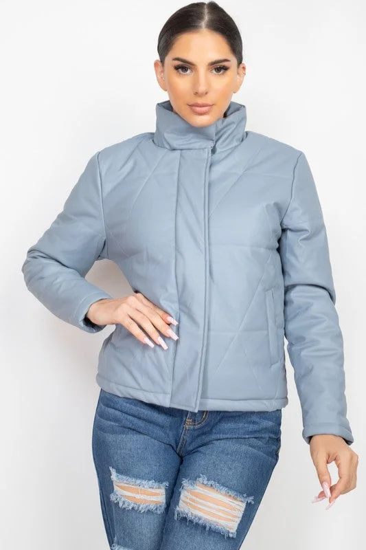 Sedona Sights Quilted Jacket Dusty Blue Dynamic Women's Moto