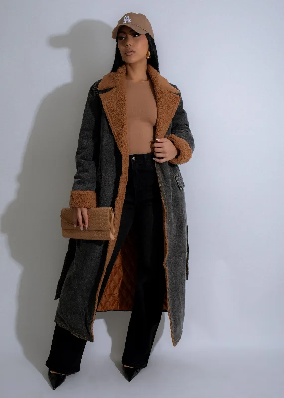 Sierra Sojourner Denim Coat Black Edgy Women's Punk