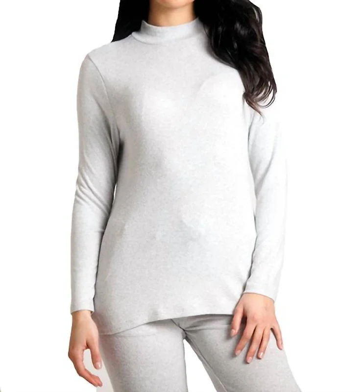 Supersoft Mock Neck Pullover In Frost Athletic Women's 