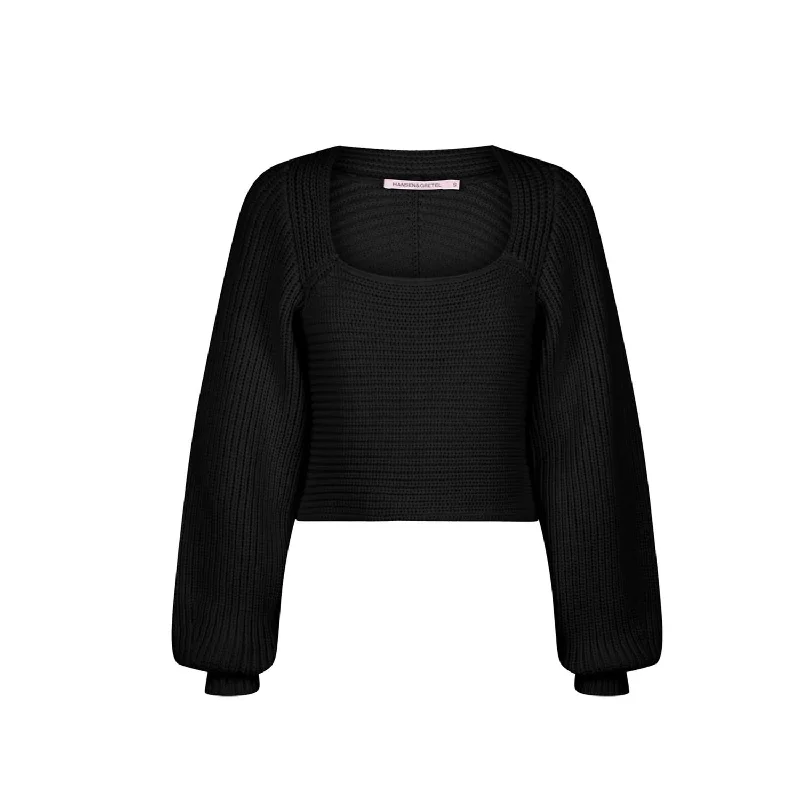 Women's Bruna Ribbed Sweater In Black Refined Women's 