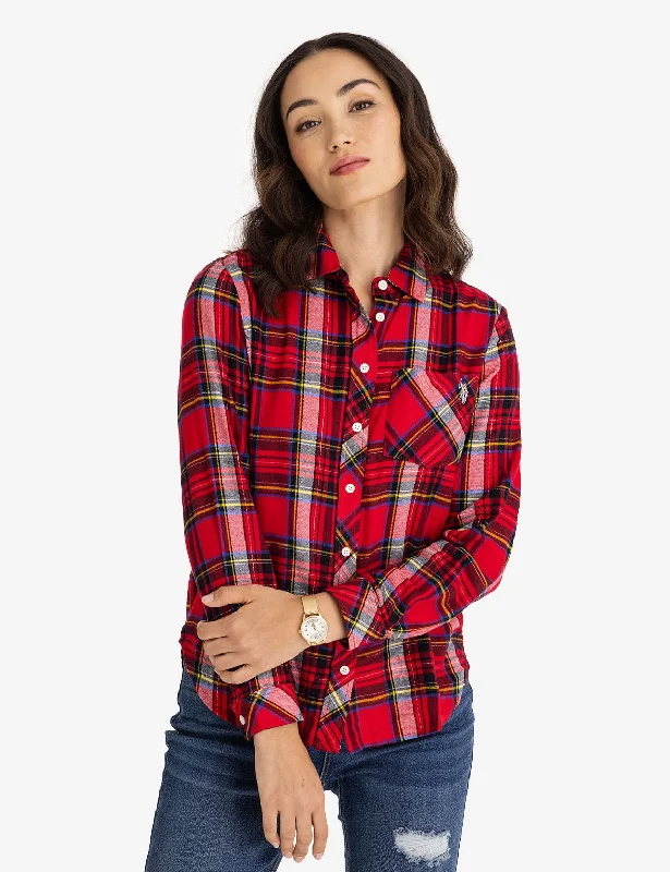 FLANNEL PLAID LONG SLEEVE SHIRT Gym