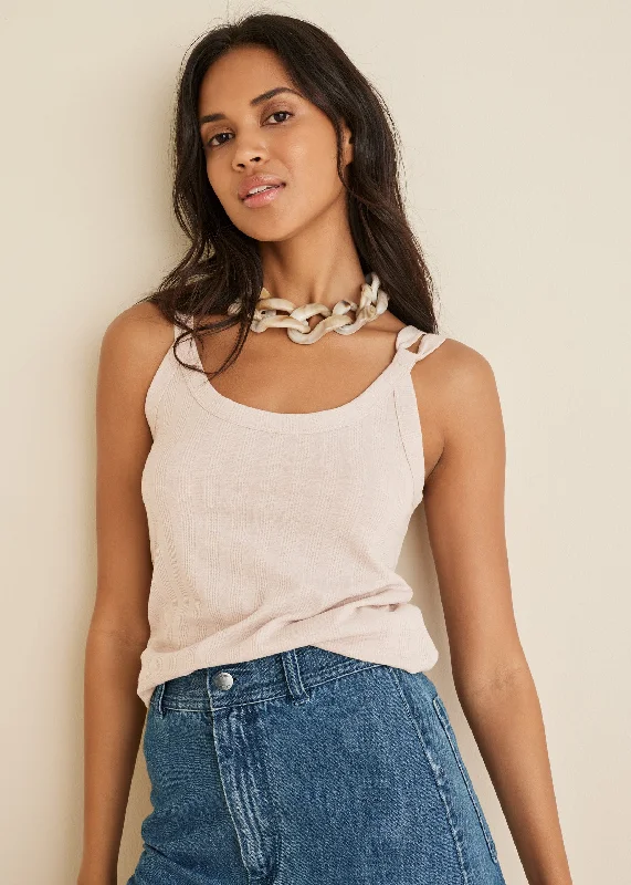 2-Pack Strappy Tank - Coral & Tan Sophisticated Women's 