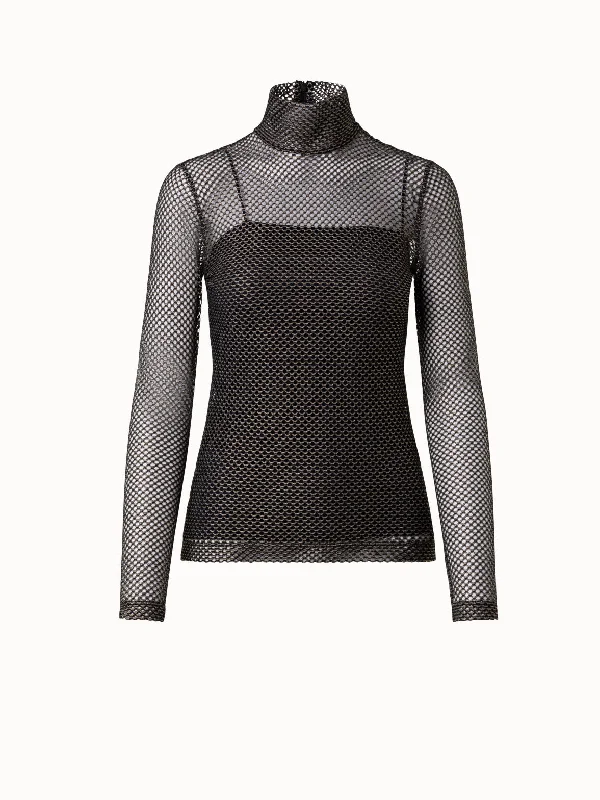 Lurex Stretch Mesh Blouse French
