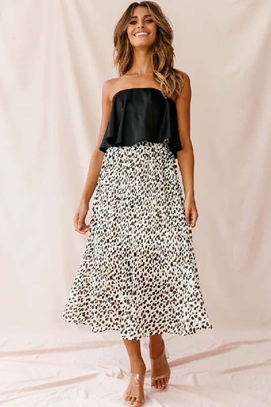 Marie Satin Bandeau Crop Top Black Modern Women's Tech