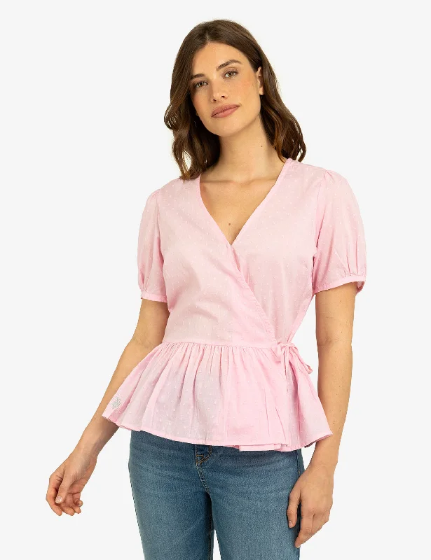 SHORT SLEEVE SURPLICE TOP Earthy Women's 