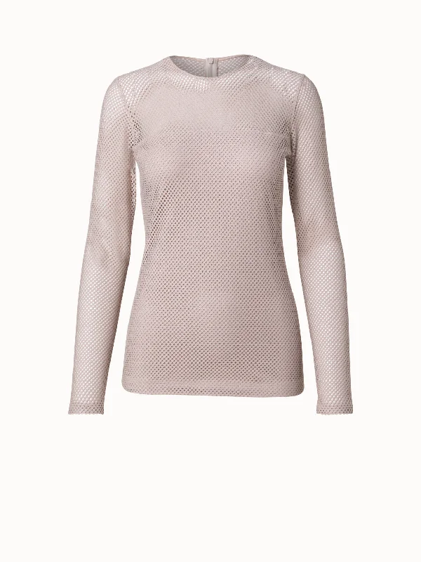 Pin Dot Mesh Shirt Luxurious Women's High -  end