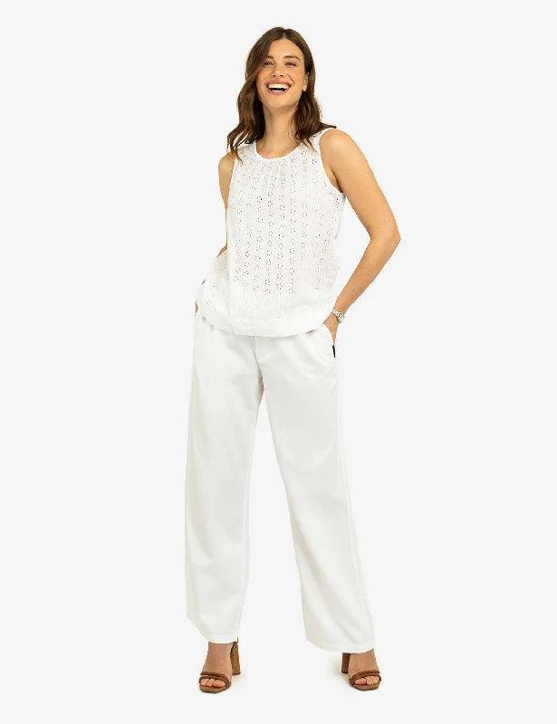 SLEEVELESS TOP WITH TIE BACK Polished Women's Silk