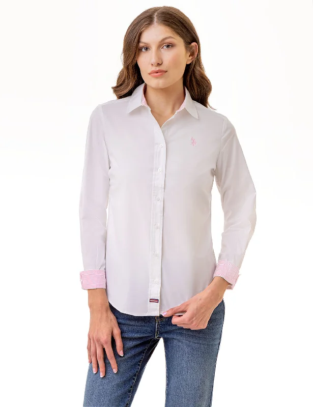 SOLID STRETCH POPLIN SHIRT Modern Women's Tech