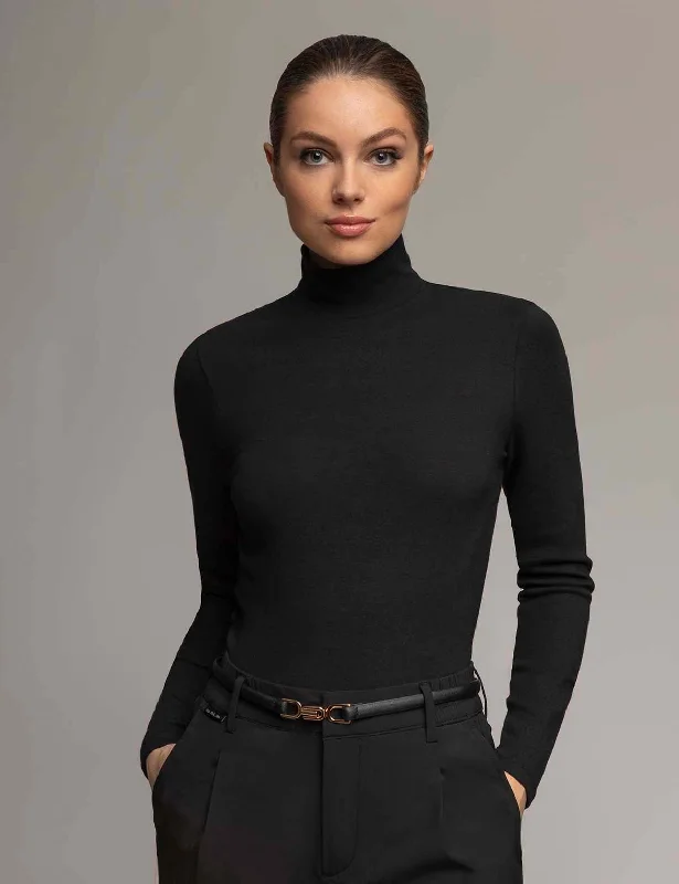 WHITE LABEL ESSENTIAL MOCK NECK RIB TOP Practical Women's Multi - 